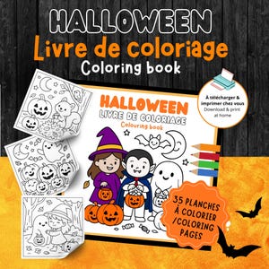 Halloween Coloring Book for Kids | 35 Cute Pages to Print or Color on a Tablet | Creative Fall Activity