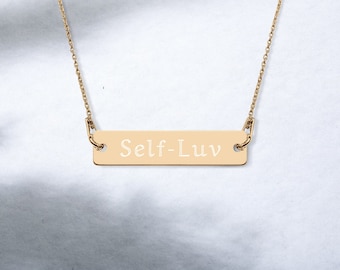Self-Luv Silver Bar Chain Necklace