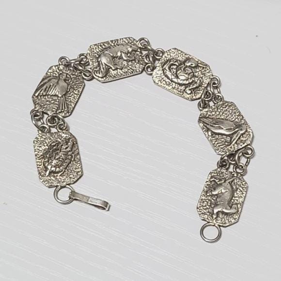 Vintage Sterling Silver Animal Motif Boho Native Western Chain