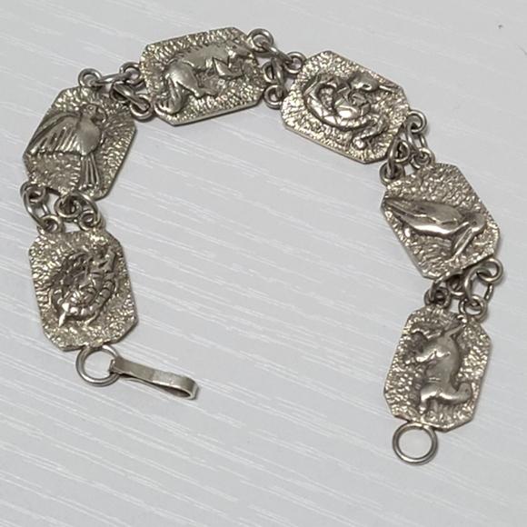 アクセサリー vintage silver 925 bracelet Vintage Sterling Silver Animal Motif Boho Native Western Chain