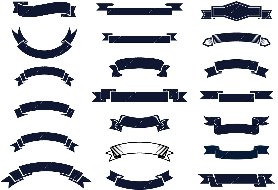 Banner Ribbon Label Scroll Header Clip Art Clipart Etsy