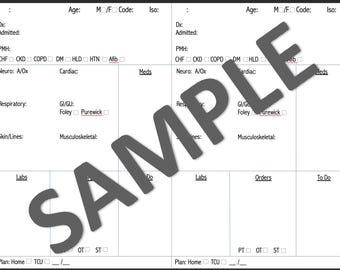 May include: A blank medical chart form with checkboxes for various medical conditions and procedures. The form includes sections for patient demographics, medical history, medications, labs, orders, and to-do items.