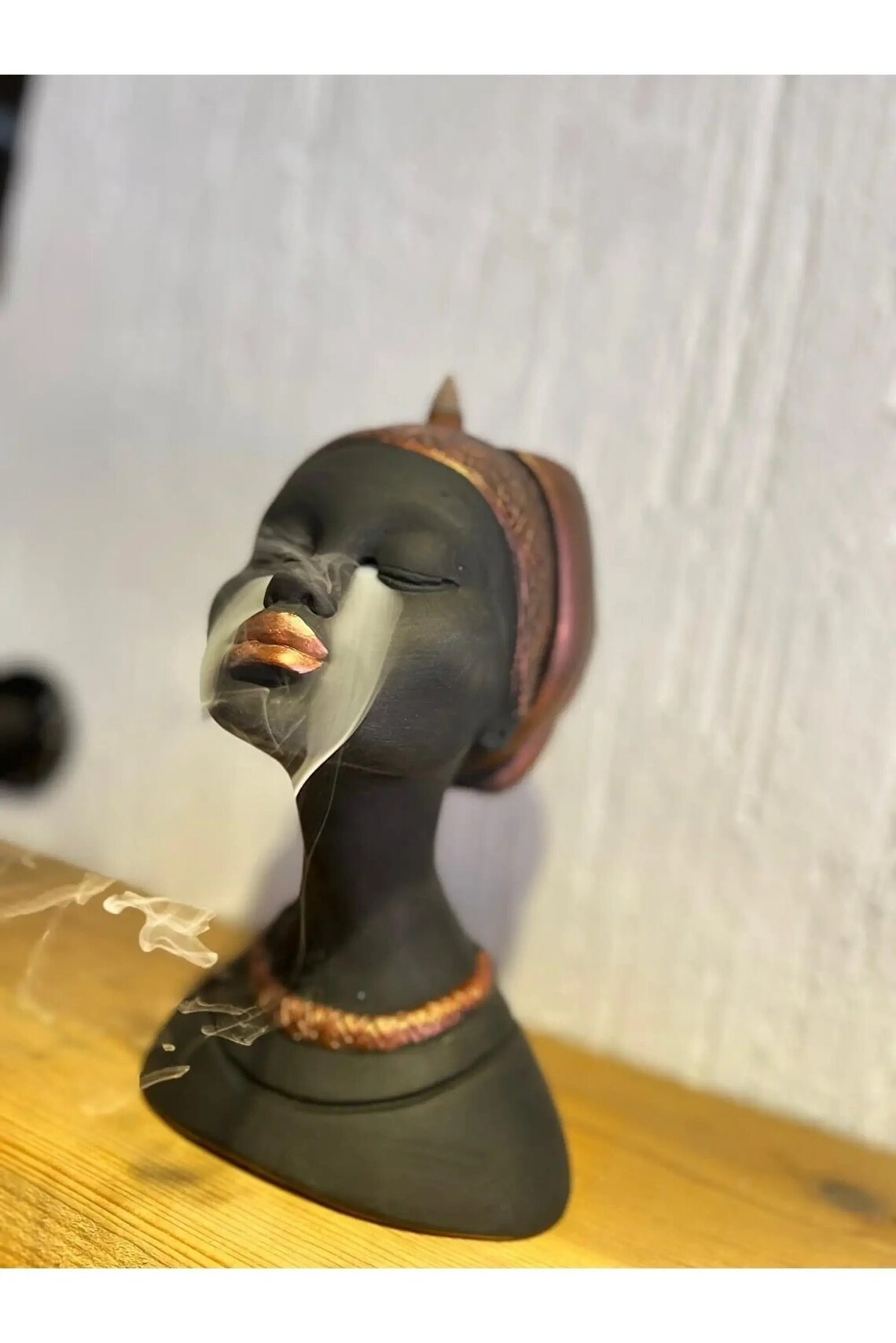 African Woman Backflow Incense Burner Afro Woman Figure Etsy