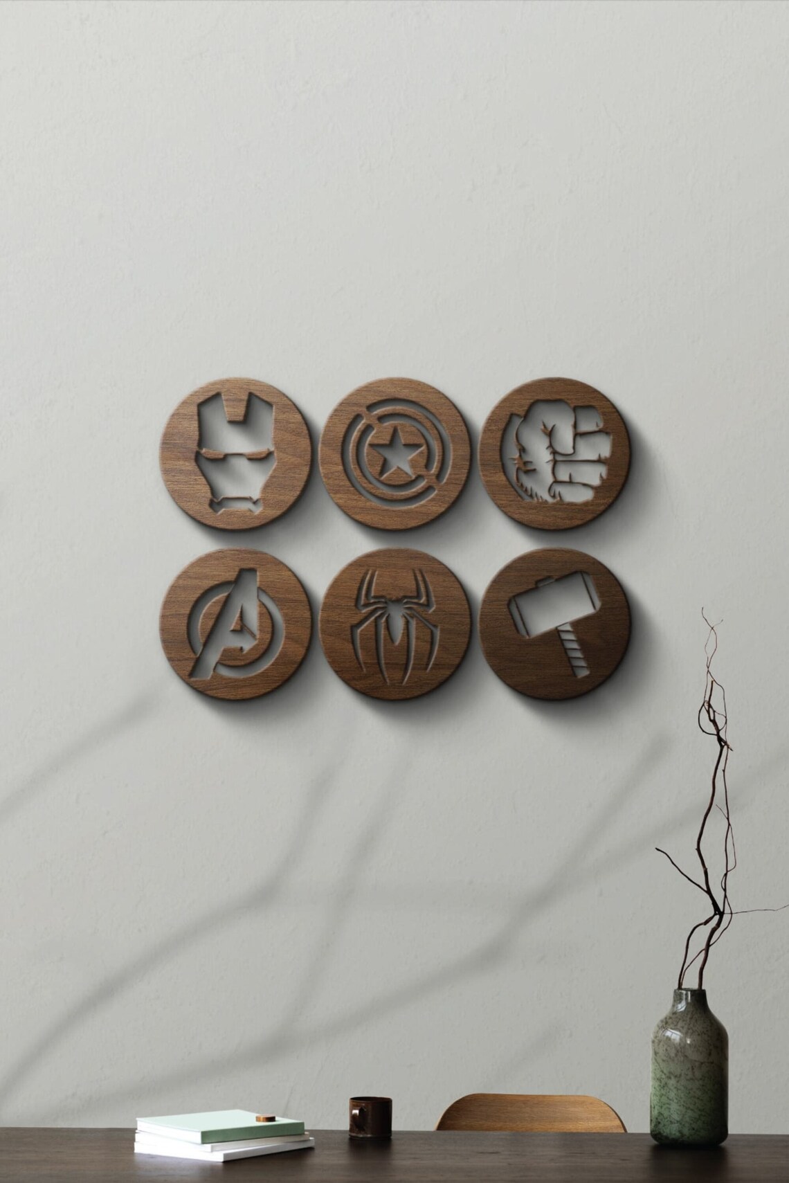 Avengers Wooden Wall Art Set of 6 Nursery Avengers Set 3D Etsy