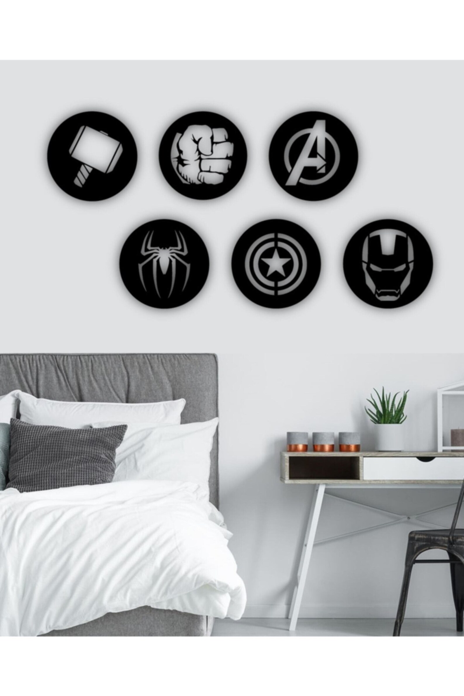 Avengers Wooden Wall Art Set of 6 Nursery Avengers Set 3D Etsy