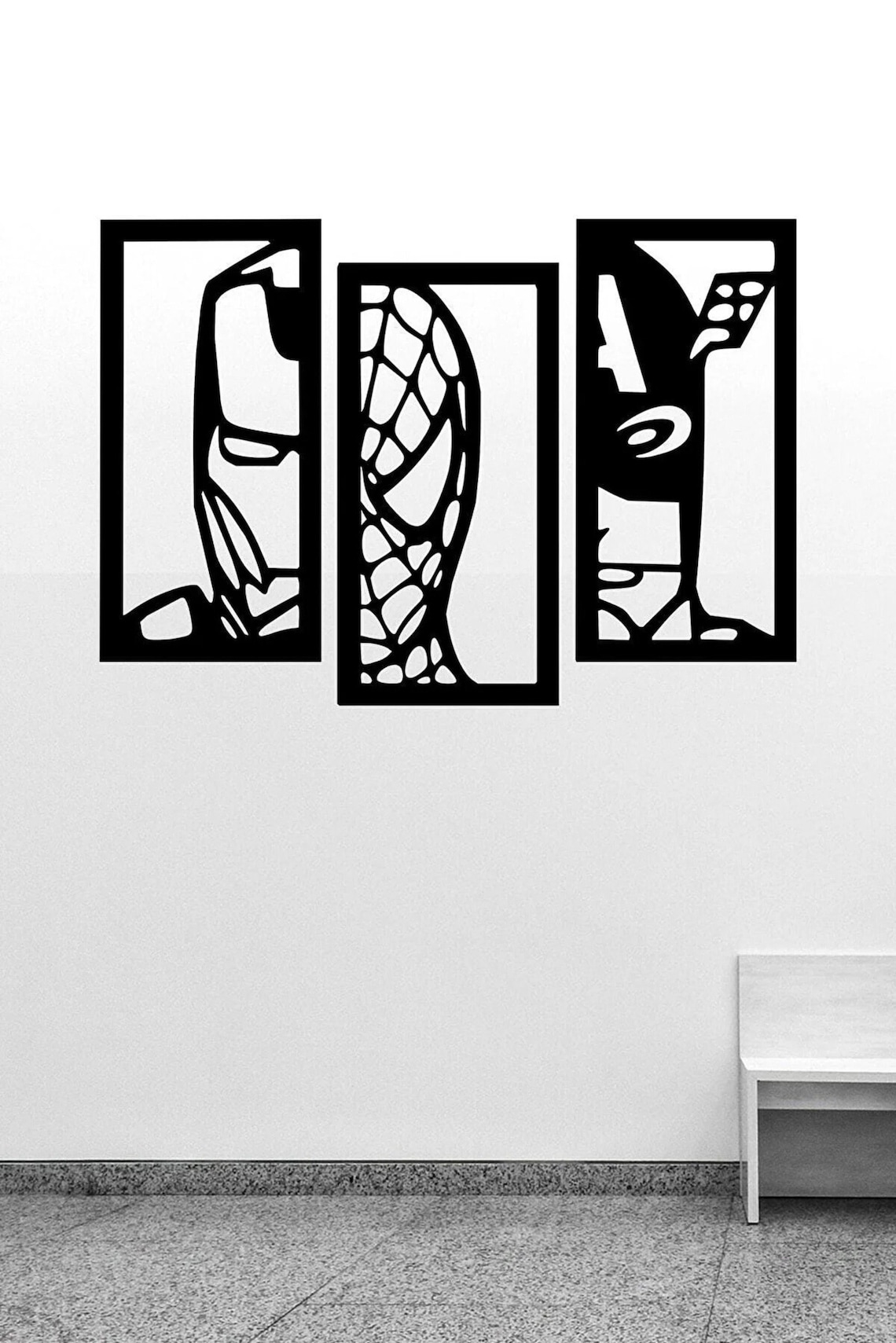 Avengers Wall Art Set Wooden Superhero Logo Wall Hanging Etsy