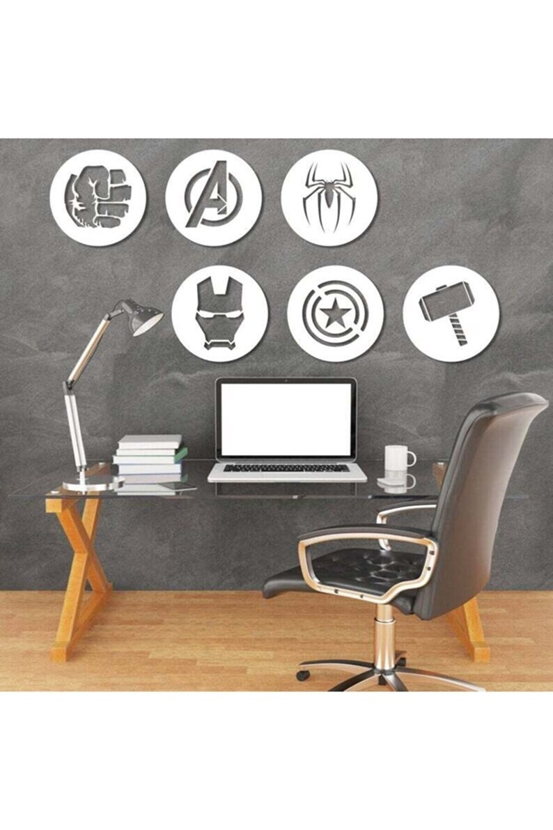 Avengers Wooden Wall Art Set of 6 Nursery Avengers Set 3D Etsy