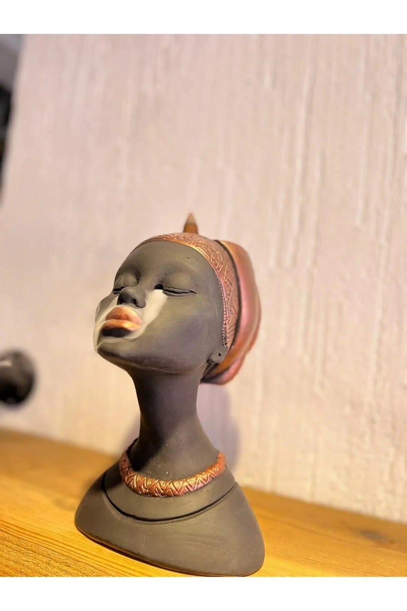 African Woman Backflow Incense Burner Afro Woman Figure Etsy