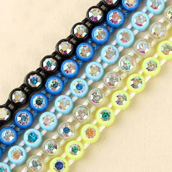 Plastic Colored Rhinestone Banding/Cup chain rhinestones/Lots of Colors