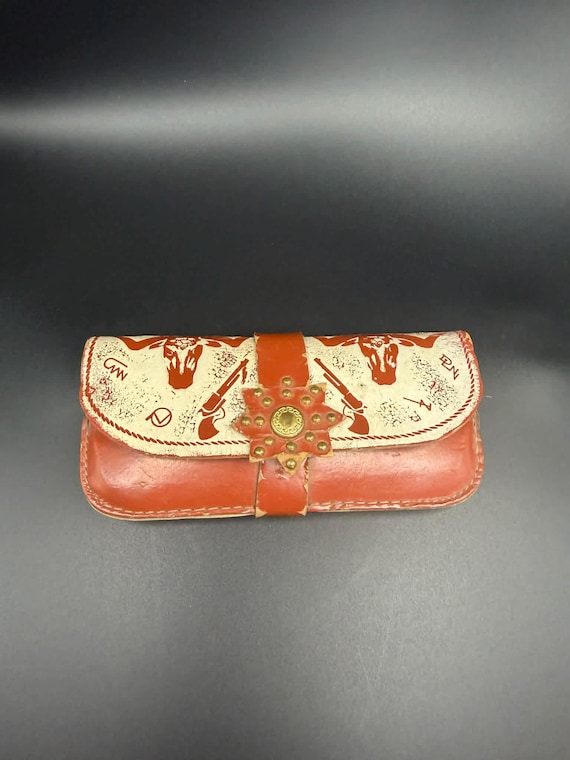 Vintage Childs Western Childs Glasses Case - Cowboy case