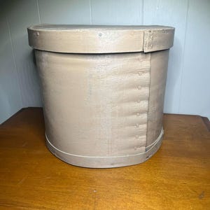 Antique Shaker Style Cheese Drum - Primitive Round Wooden Box with Lid - Handmade Pantry Box