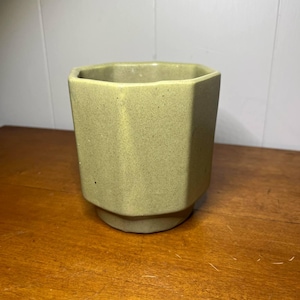 Vintage MCM USE Upco Übertopf - Grüner Retro Keramik Blumentopf