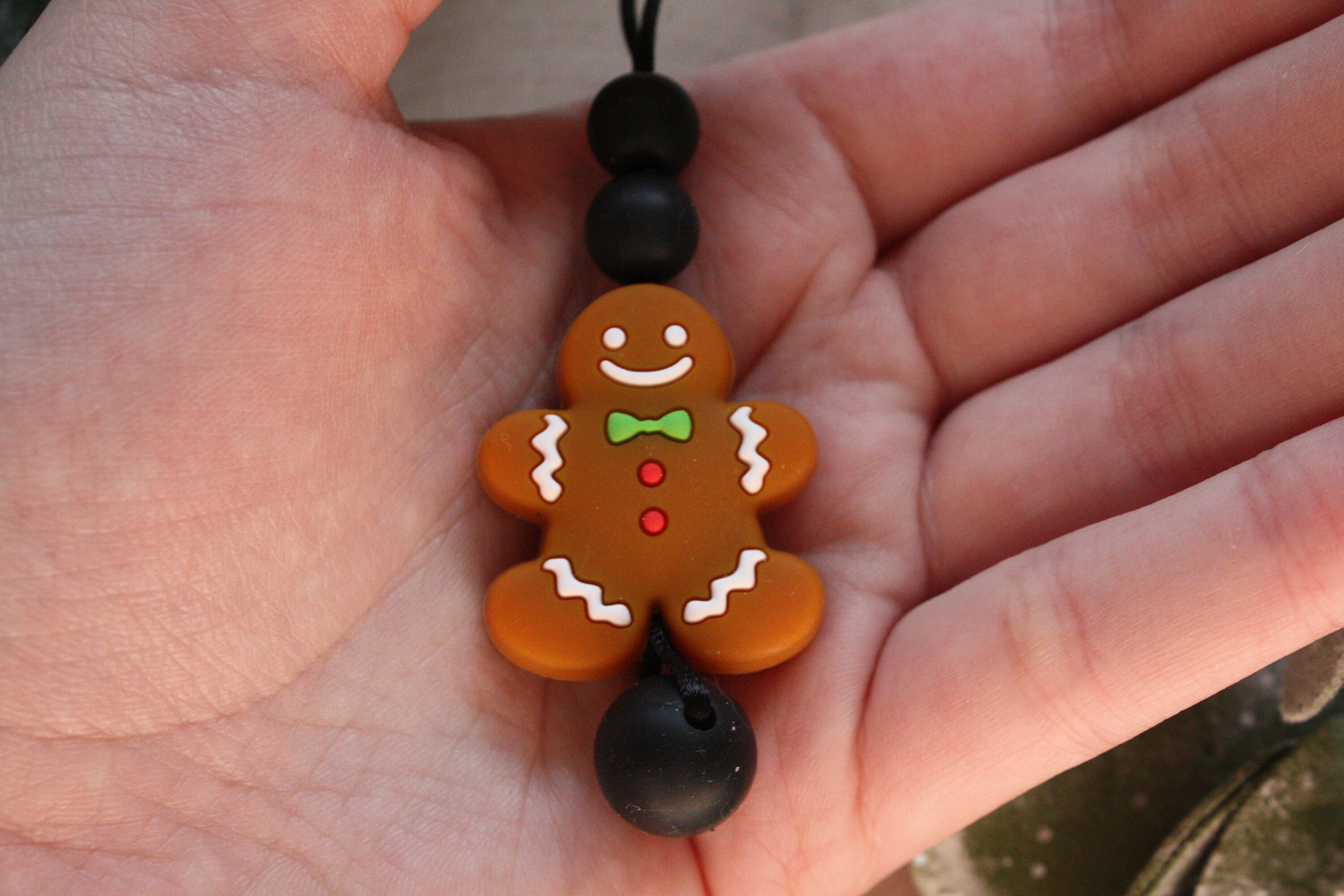 Gingerbread Man Fidget Necklace - Stim Necklace - Sensory Necklace - Etsy