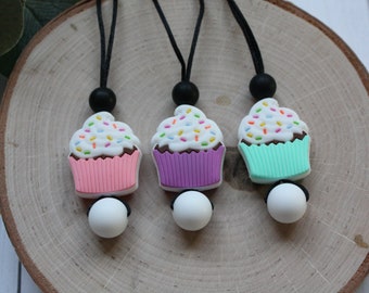 Cupcake Fidget Necklace - Stim Necklace - Sensory Necklace