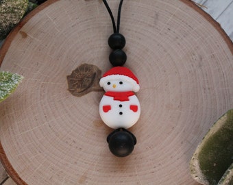 Snowman Fidget Necklace - Stim Necklace - Sensory Necklace