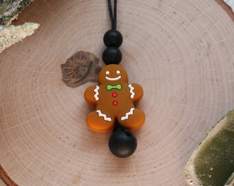 Gingerbread Man Fidget Necklace - Stim Necklace - Sensory Necklace