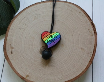 Neon Pride Heart Fidget Necklace - Stim Necklace - Sensory Necklace