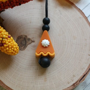 Pumpkin Pie Slice Fidget Necklace - Stim Necklace - Sensory Necklace