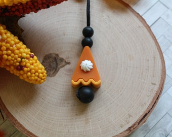 Pumpkin Pie Slice Fidget Necklace - Stim Necklace - Sensory Necklace