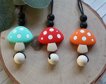 Mushroom Toadstool Fidget Necklace - Stim Necklace - Sensory Necklace