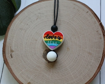 Pride Heart Fidget Necklace - Stim Necklace - Sensory Necklace
