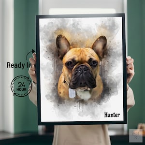 Watercolor Pet Portrait, Dog Portrait Custom Painting, Painting From Photo, Custom Dog Painting, Dog Owner Gift, Pet Lover Gift