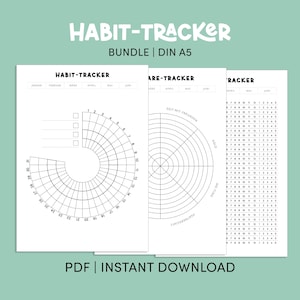 Habit Tracker Bundle DIN A5 in German | Printable for DIN A5 planner | Insert sheet A5 Filofax | Digital download | Habits