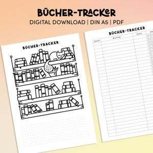 Book Tracker | Book Diary - PRINTABLE A5 Planner Page - Book Tracker - Books Read - Book Journal - Booktok Diary
