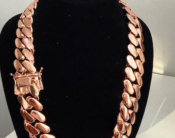 Rose Gold Cuban Link Chain 22mm, Iced Out Necklace Gift for Him