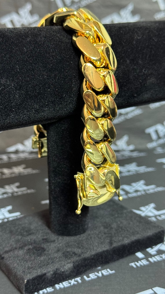 ブレスレット Brass Heavy Strap Link Chain Bracelet / Cuff 22mm Bracelet -heavy -big Bracelet-brass -gold Plated 5x-18k