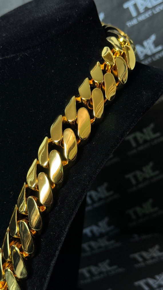 24mm Gold Cuban Link Chain Necklace - Statement Jewelry - Etsy Canada