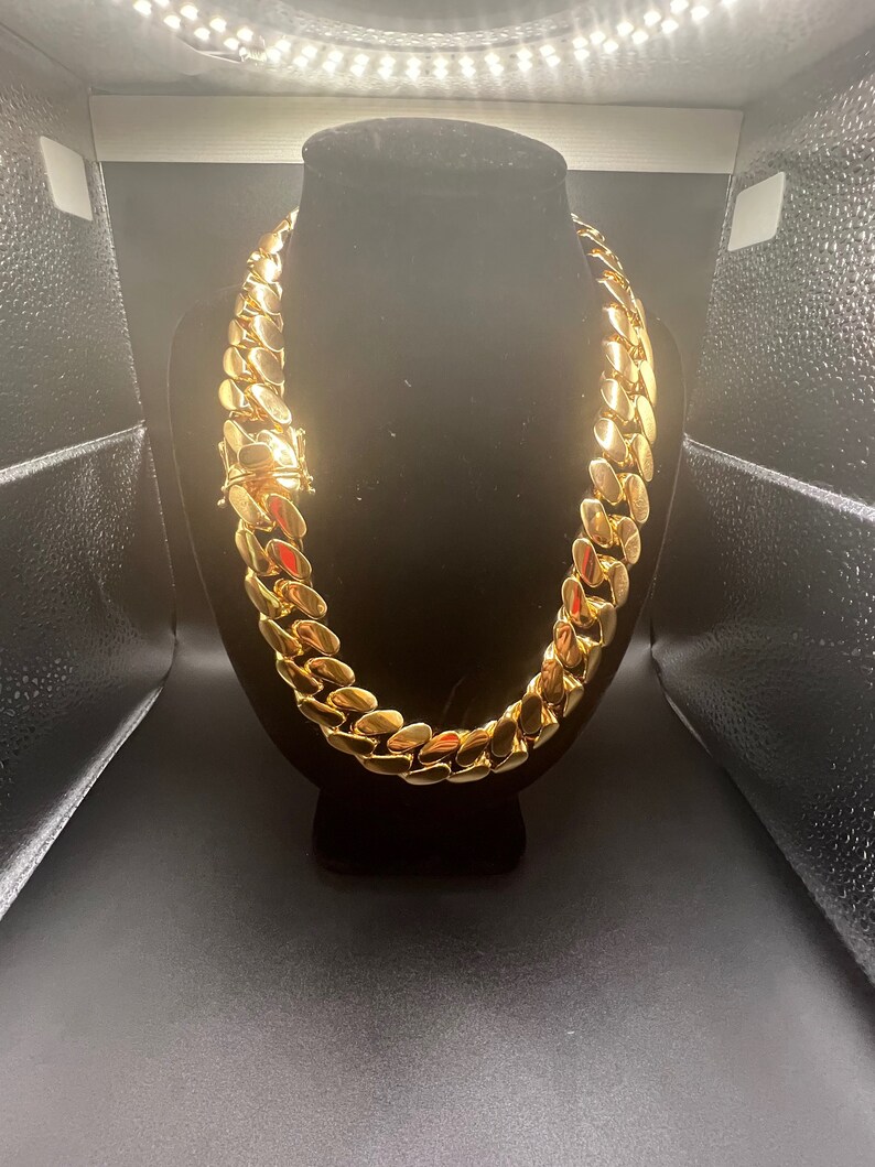 Cuban Link Chain 22mm24gold Plated 18k Gold 500 Grams Heavy ,solid Big