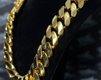 Collana Hip Hop Cubano Collana Hip Hop In Oro Placcato - Catena Cubana Spessa 30x25 Mm, Stile Miami, Lunghezza 30 Pollici Collana Miami 30x25mm - Foto 11