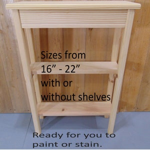 Unfinished Console Table with Shelves: 22&quot; Cottage Hall Table