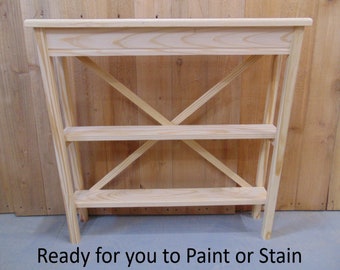 Slim Console Table: Narrow Entry Hall Table with X Cross