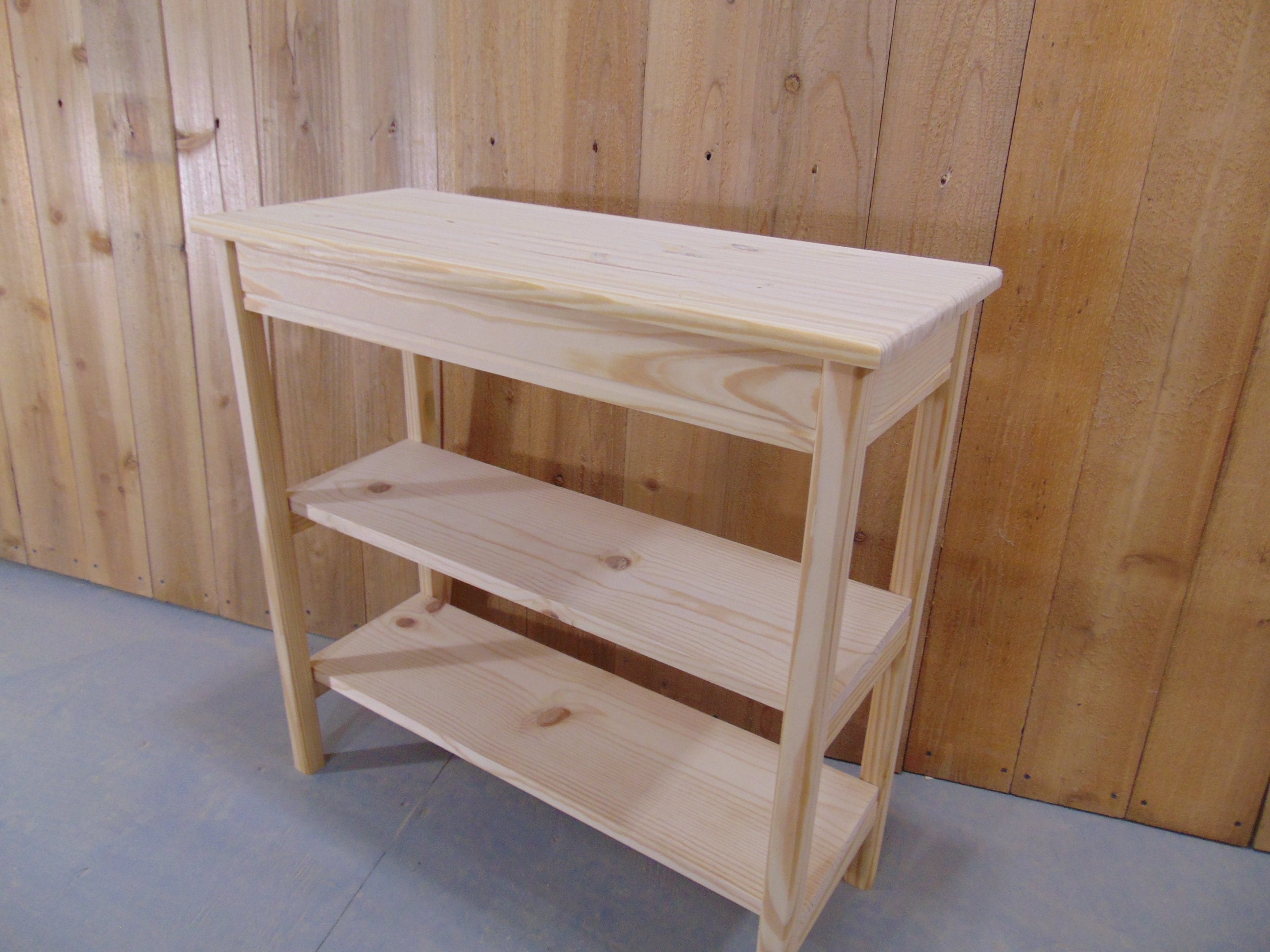 Unfinished Console Table With Shelves - Etsy