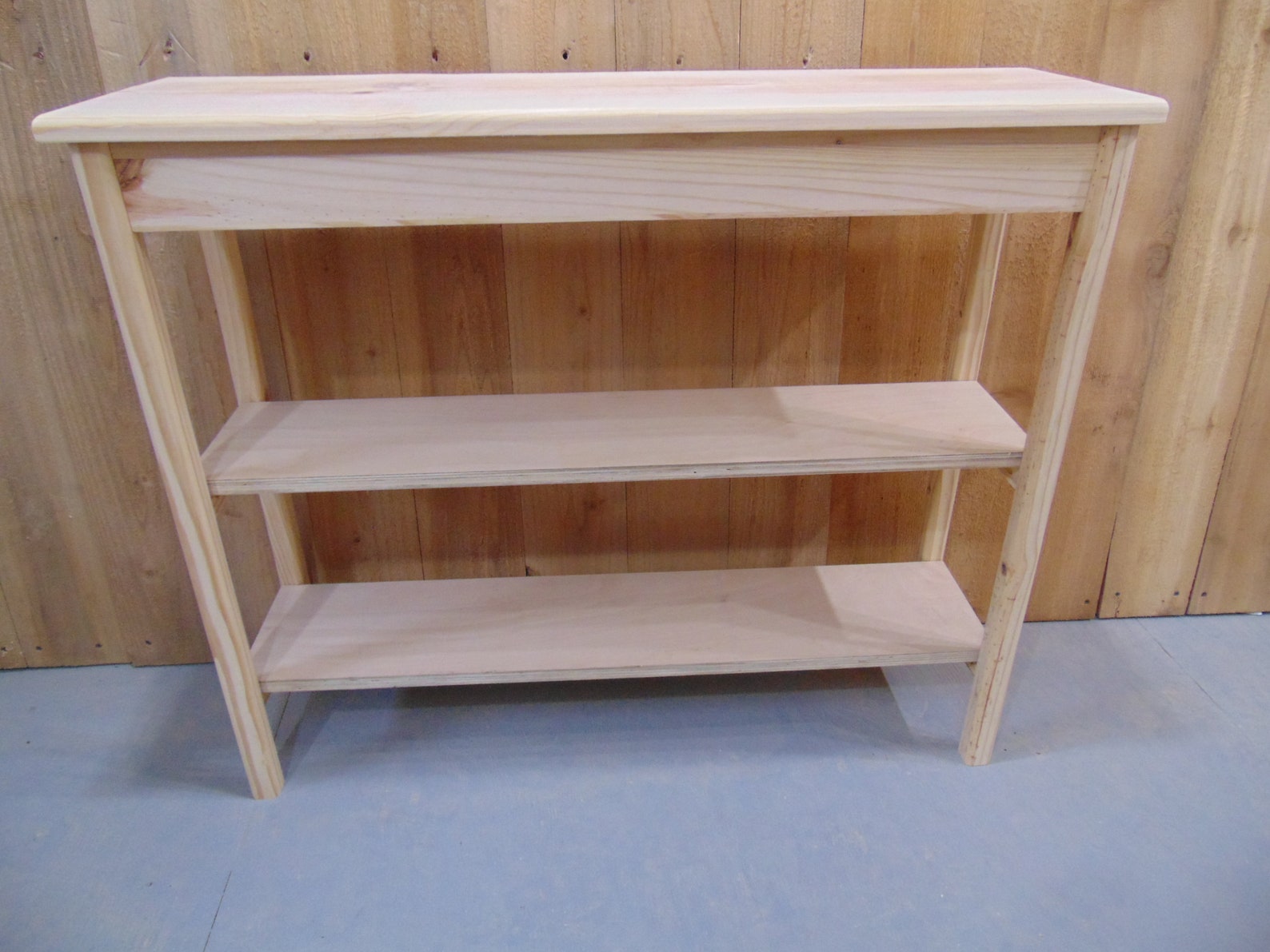 Unfinished Console Table: Entryway Hall Table With Shelves - Etsy
