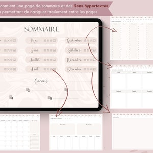 Agenda numérique non daté annuel en français édition rose planner iPad tablette agenda digital étudiant Goodnotes Notability Noteshelf image 2