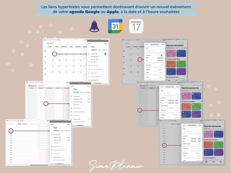 Digital Dated Agenda 2025-2026 French Beige Edition Google Apple ...