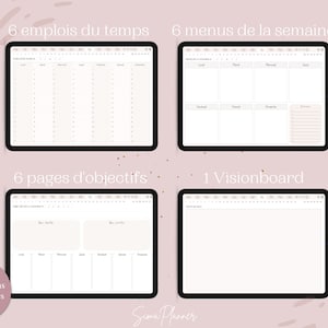 Agenda numérique non daté annuel en français édition rose planner iPad tablette agenda digital étudiant Goodnotes Notability Noteshelf image 3