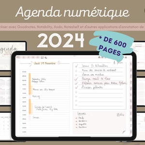 Agenda numérique daté 2024 en français édition neutre planner iPad tablette agenda digital étudiant Goodnotes Notability Noteshelf image 1