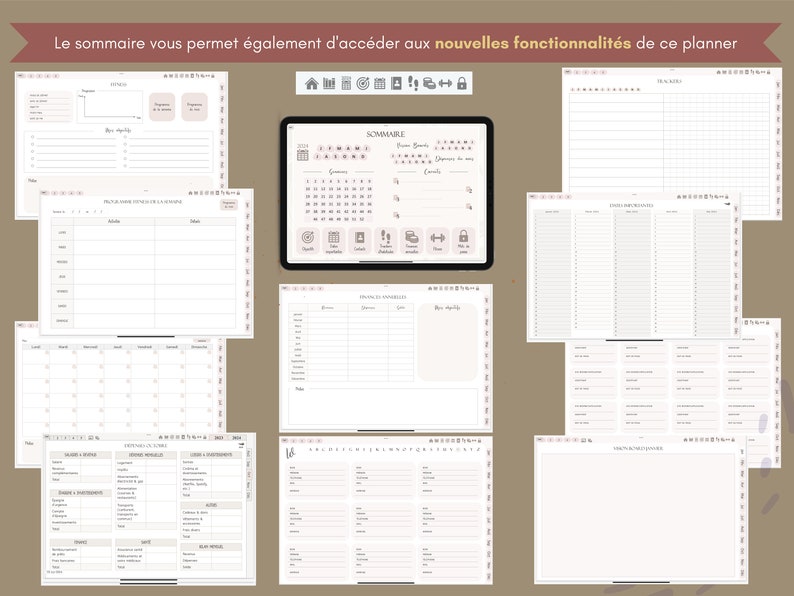 Agenda numérique daté 2024 en français édition neutre planner iPad tablette agenda digital étudiant Goodnotes Notability Noteshelf image 3