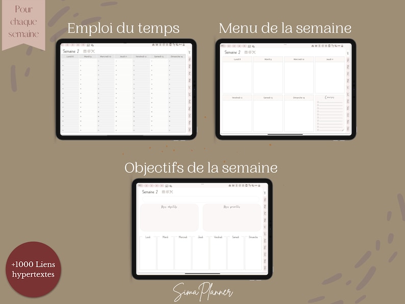Agenda numérique daté 2024 en français édition neutre planner iPad tablette agenda digital étudiant Goodnotes Notability Noteshelf image 4