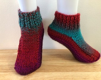 Knitted Sleep Socks (Red, Purple, and Blue)