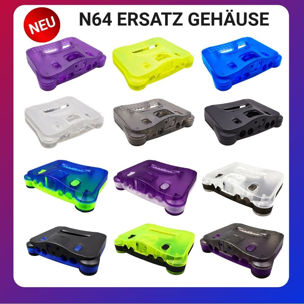 thumbnail image 2 of Transparent Red Replacement Shell For Nintendo N64 Console – Full Housing Set With Buttons & Screwdriver (ABS, No Console Included) 2 of 12