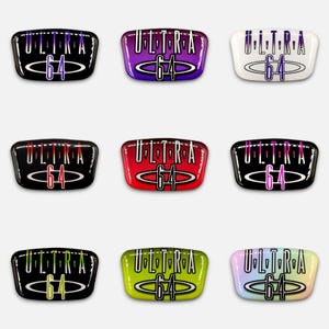 ULTRA 64 Front Emblem As Replacement Nintendo 64 Jewel N64 Cover Faceplate Sticker