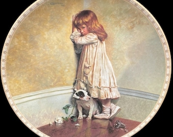 Vintage Royal Doulton Collector Plate "The Original In Disgrace " by Charles Barber. First Issue in the series 'A Victorian Childhood' 1991