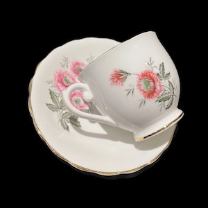 Vintage Elizabethan Fine Bone China England, Single Teacup and Saucer