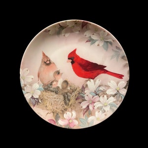 Plato de colección de Lena Liu: Serenata matutina, Serie Poesía de la Naturaleza, 1989