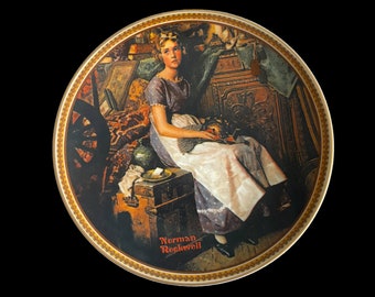 Vintage Norman Rockwell Collector Plate: Dreaming in the Attic